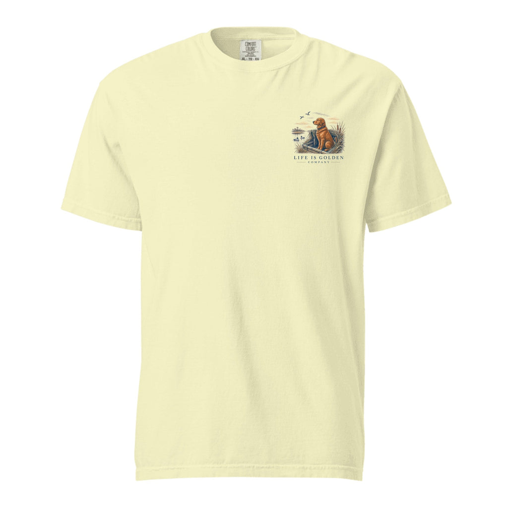 The Hunting Blind Heavyweight Tee — Butter (front)