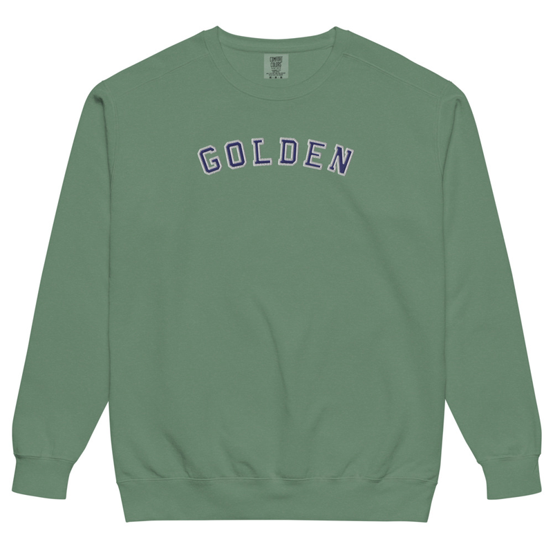 GOLDEN Varsity Washed Crew — Light Green — Light Green