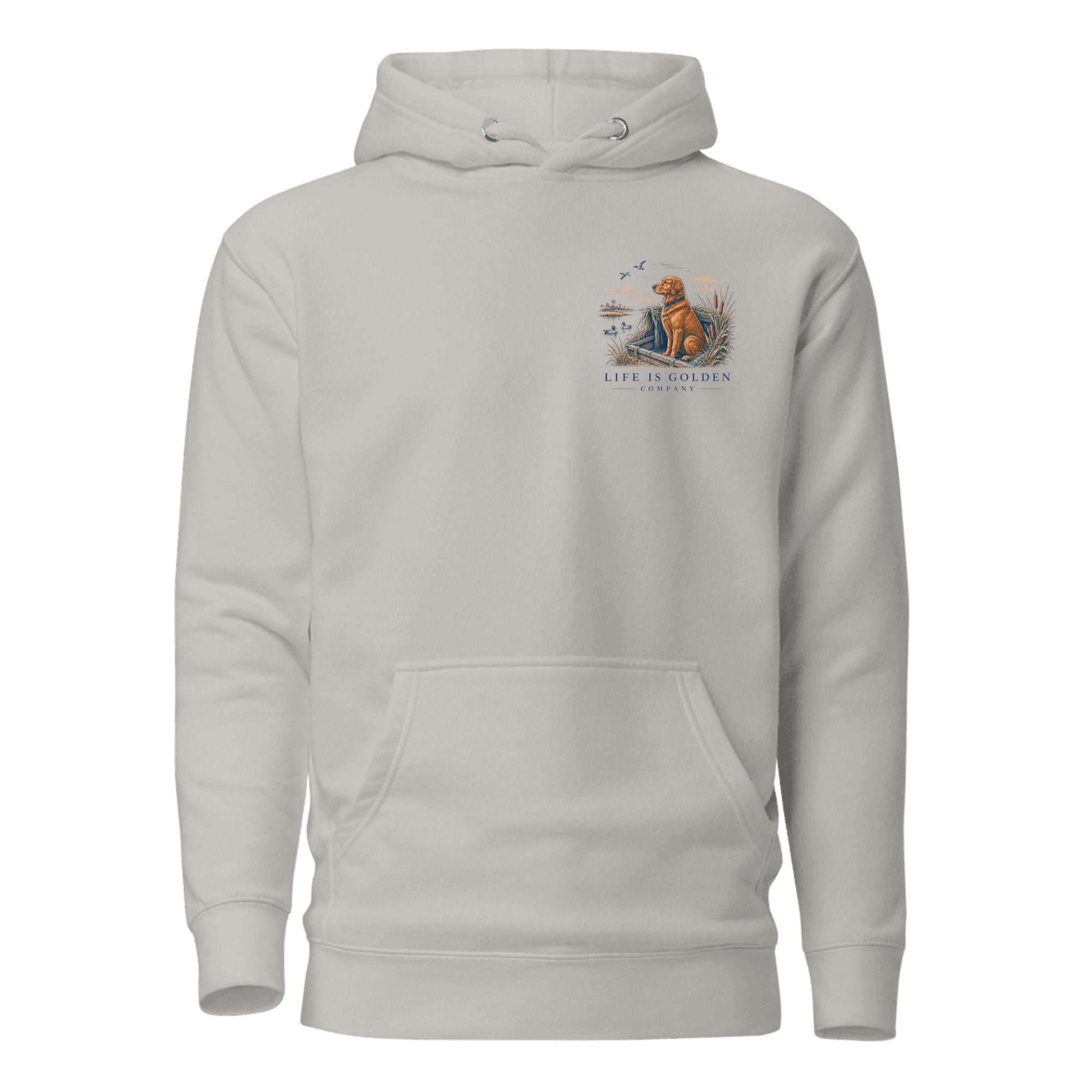 The Hunting Blind Hoodie — Carbon Grey (front)