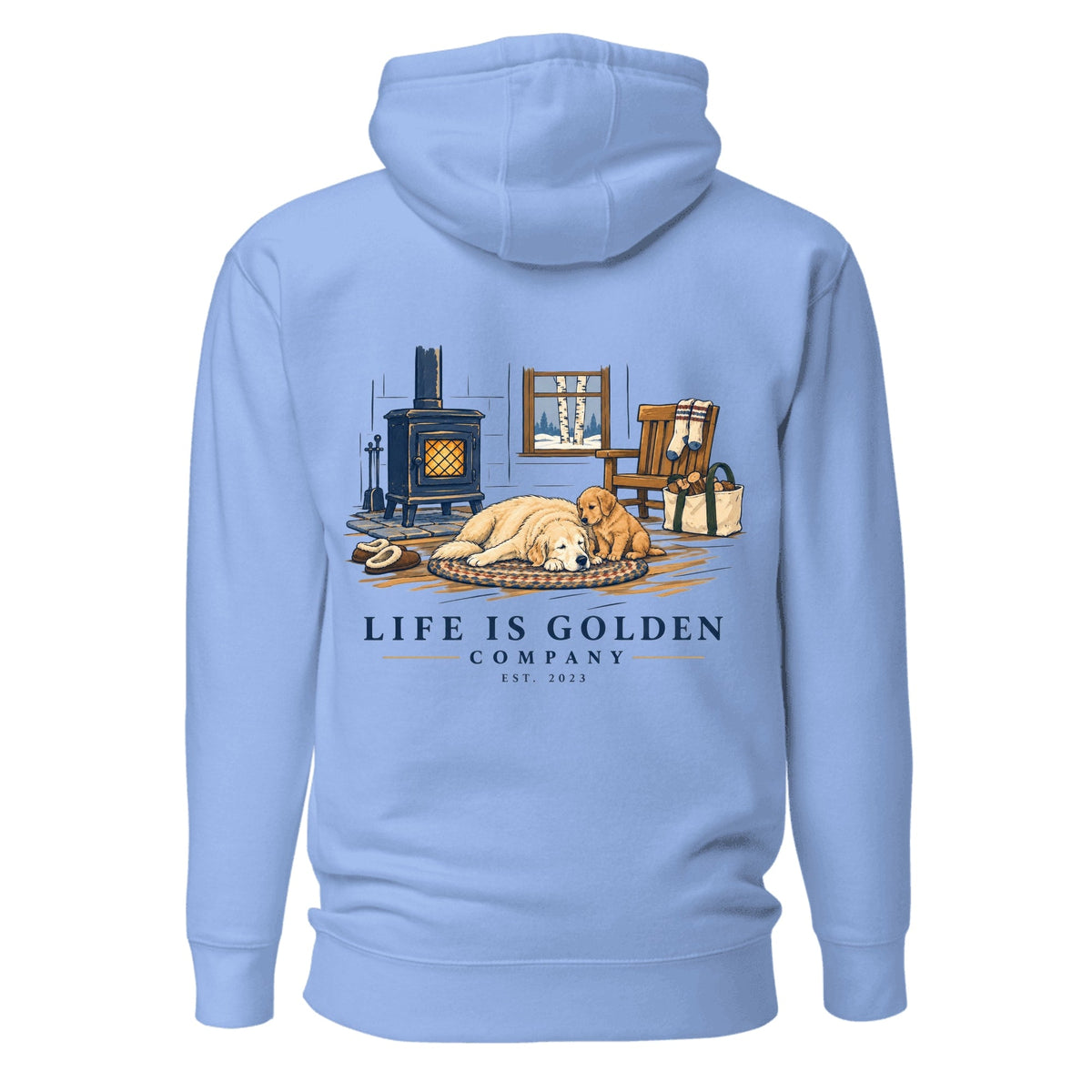 Wood Stove Weekend Hoodie — Carolina Blue