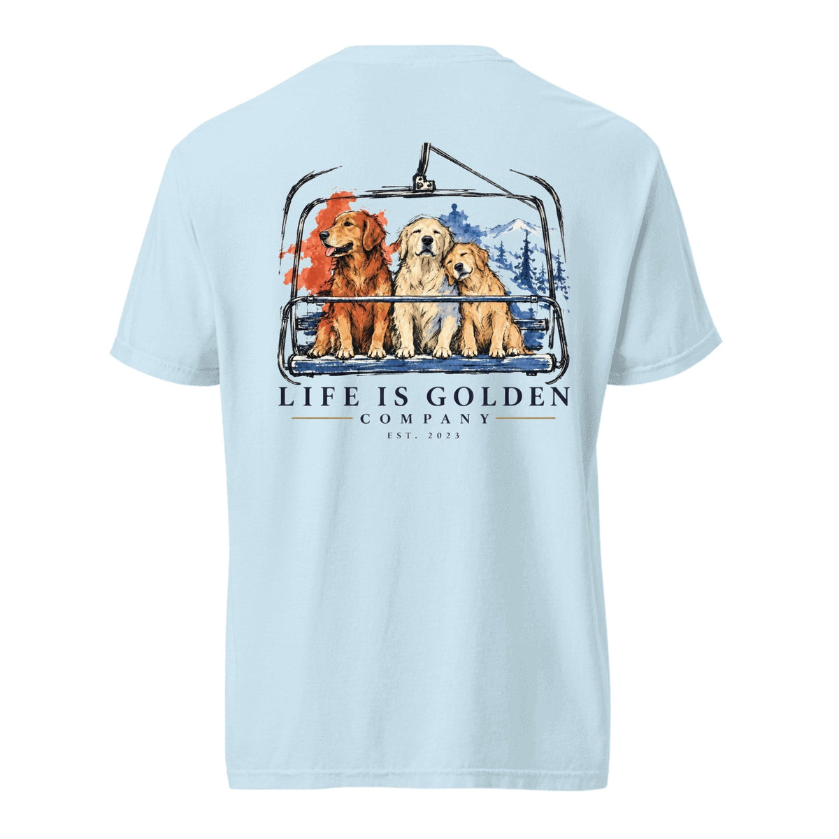 Singles Line Heavyweight Tee — Chambray