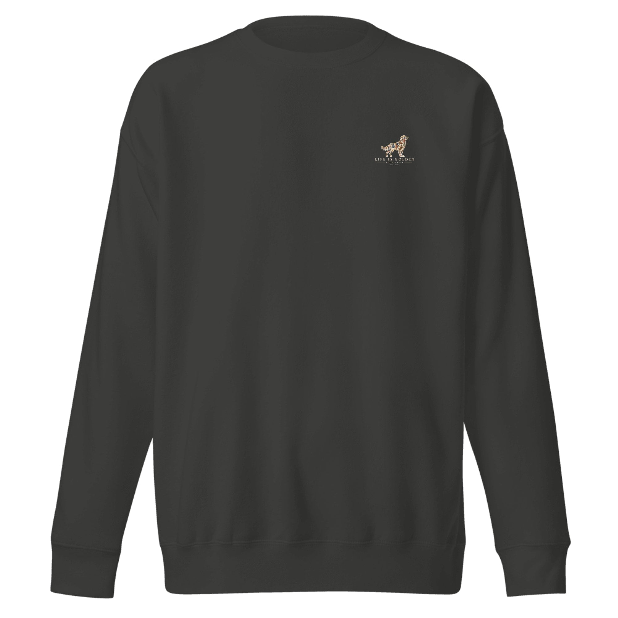 The Tailgate Crewneck — Charcoal Heather (front)