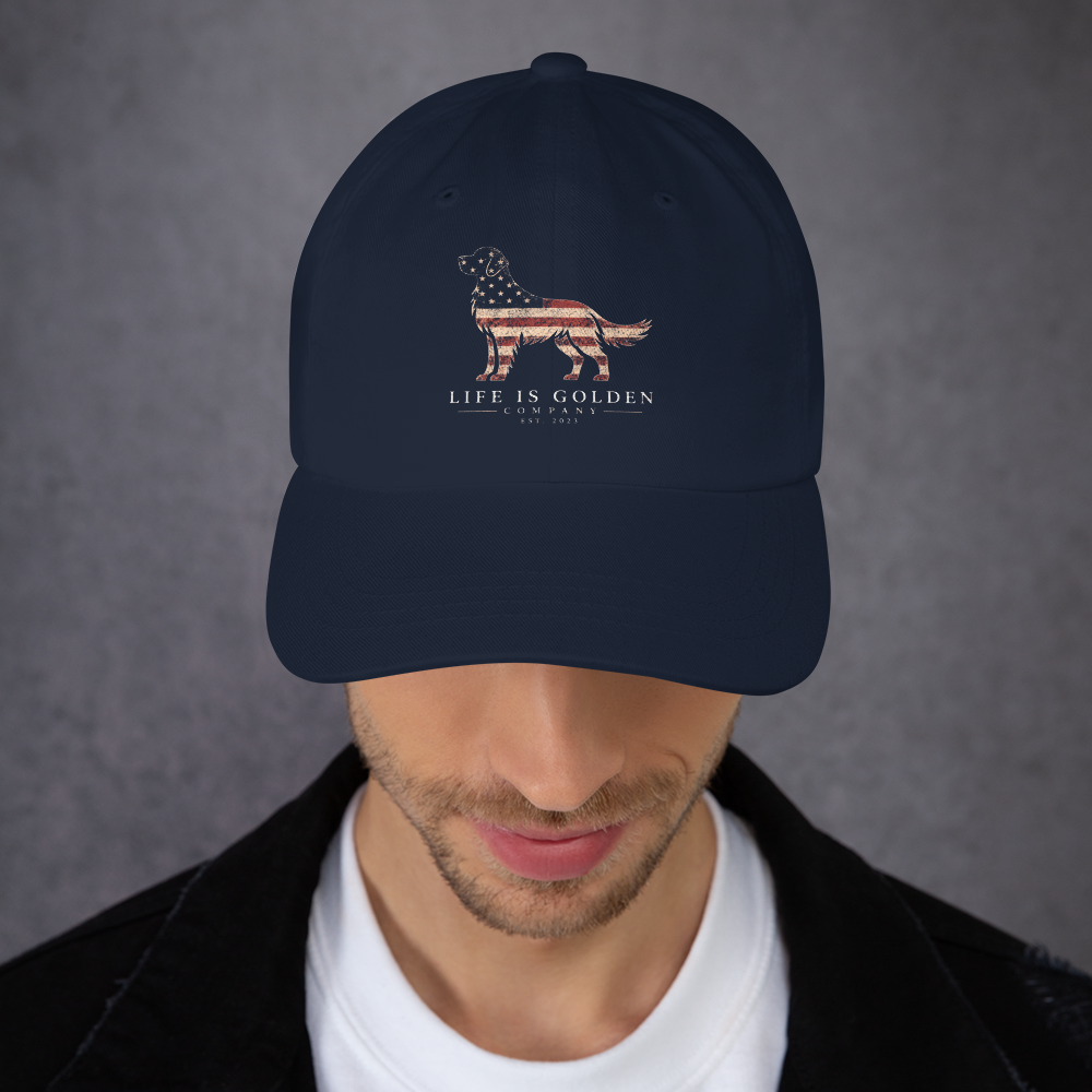 Stars & Stripes Golden Retriever Hat