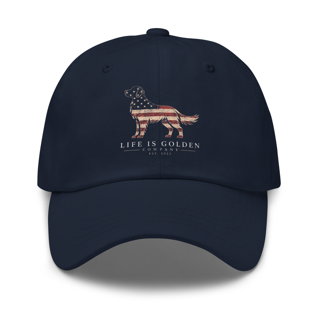 Stars & Stripes Golden Retriever Hat