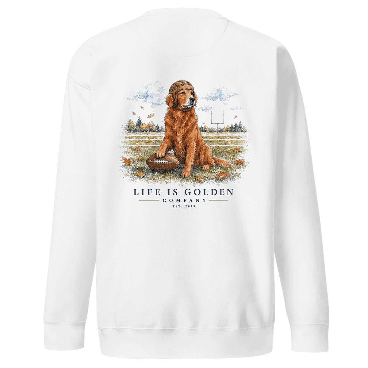 The Friday Night Lights Crewneck — Field Red — White