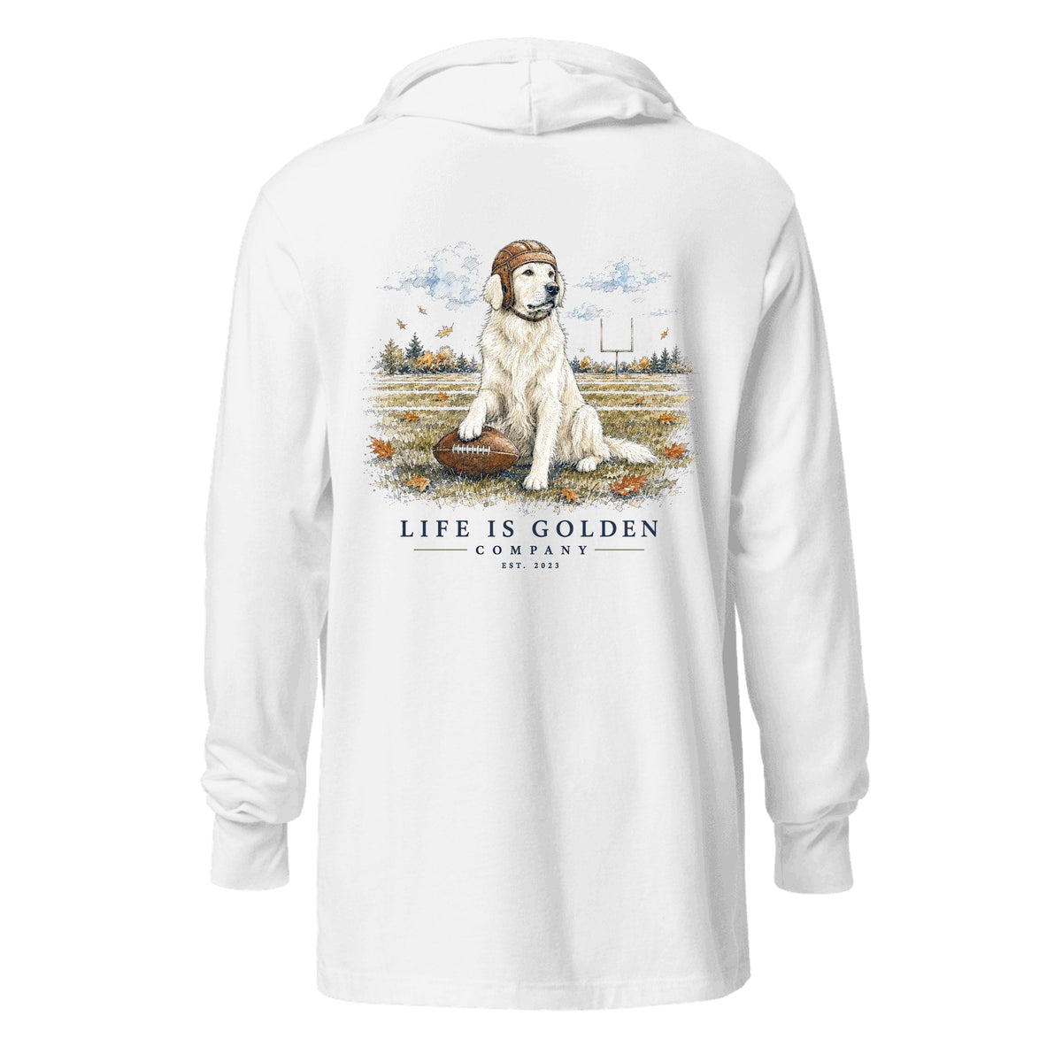 The Friday Night Lights Hooded Long-Sleeve — English Cream — White