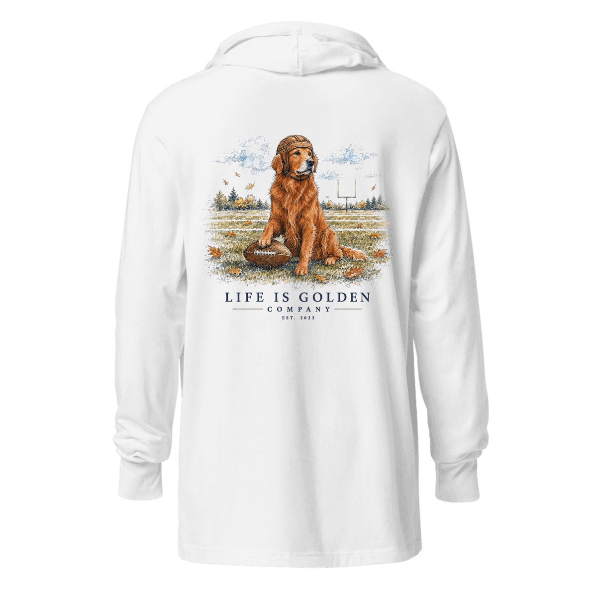 The Friday Night Lights Hooded Long-Sleeve — Field Red — White