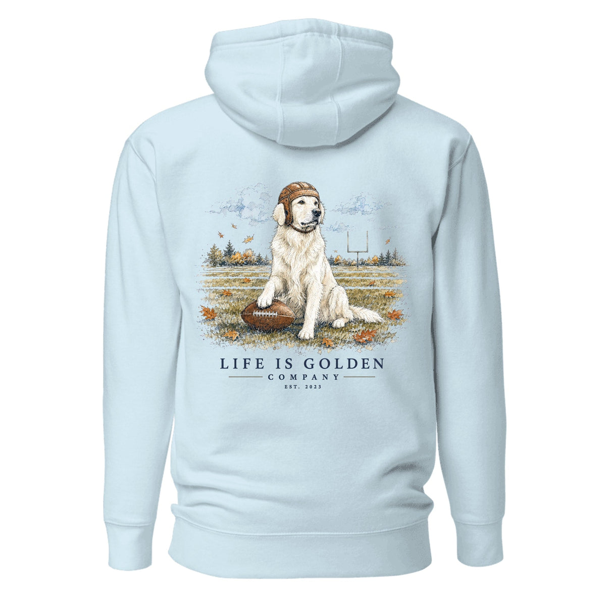 The Friday Night Lights Hoodie — English Cream — Sky Blue