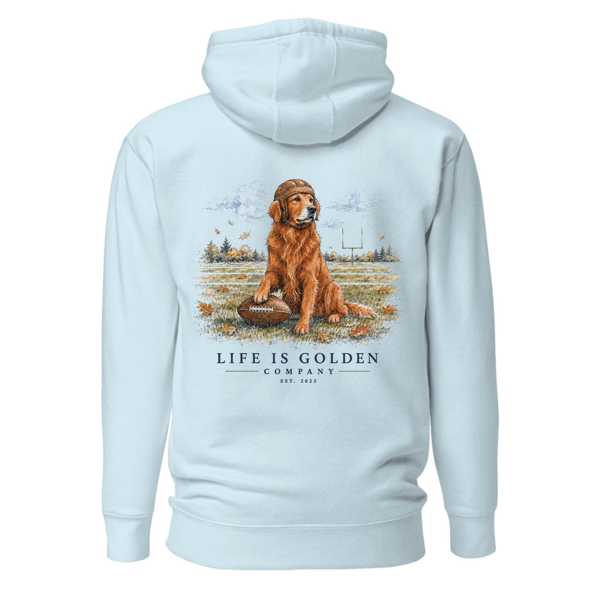 The Friday Night Lights Hoodie — Field Red — Sky Blue