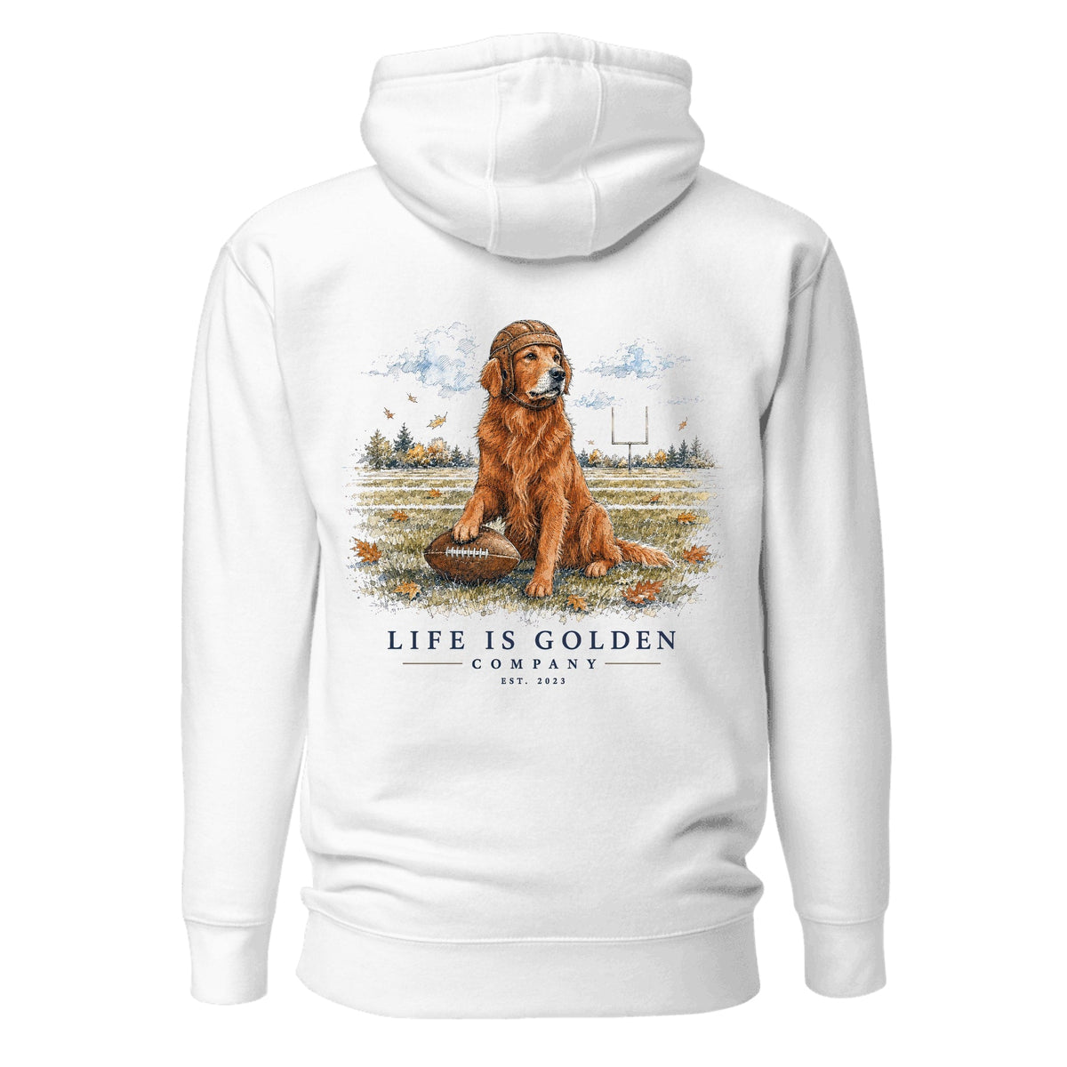 The Friday Night Lights Hoodie — Field Red — White
