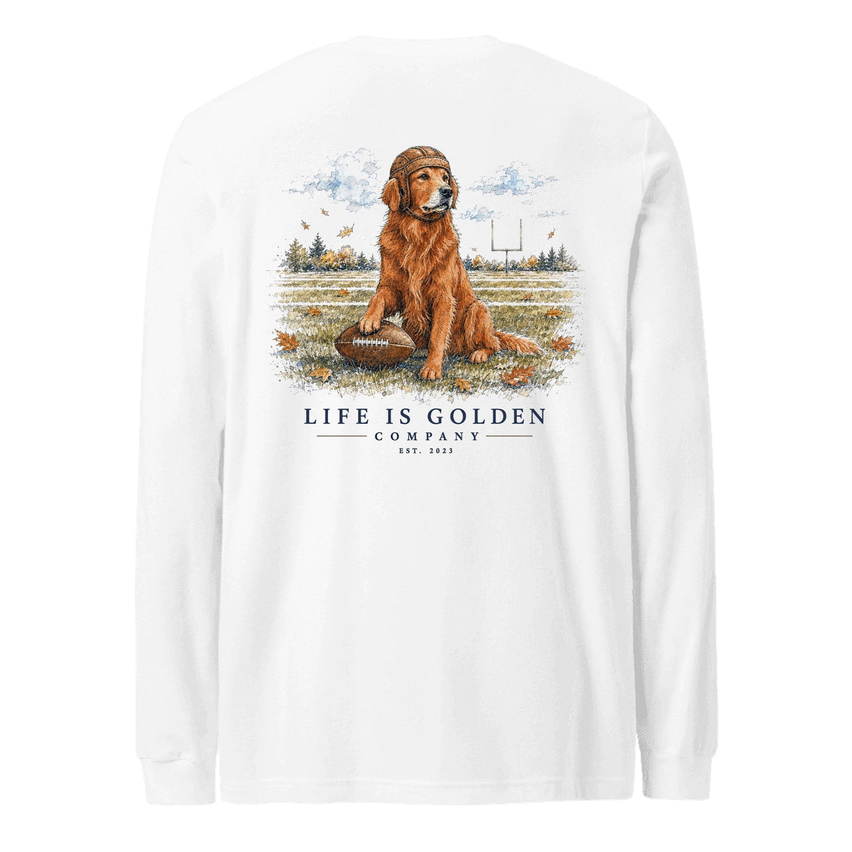 The Friday Night Lights Long-Sleeve — Field Red — White