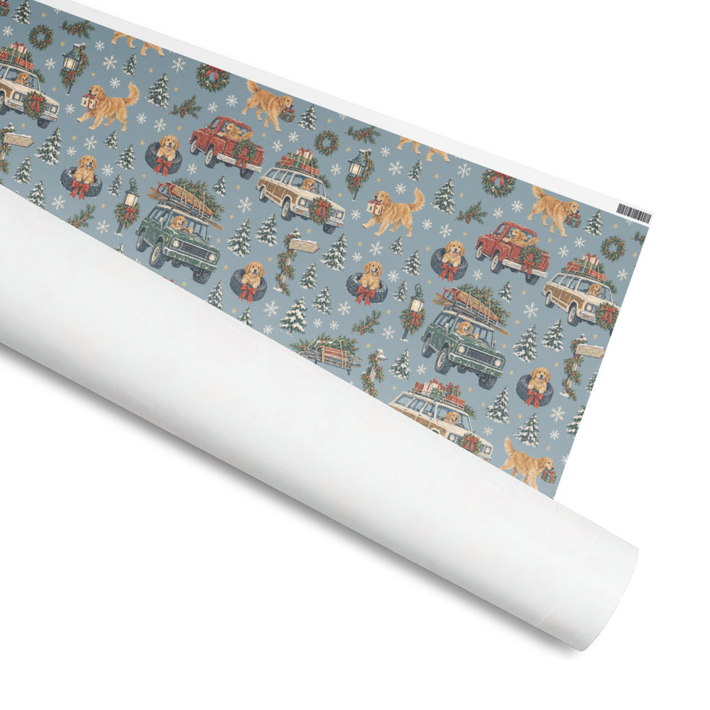 Christmas Convoy Wrapping Paper — rolled, printed side out