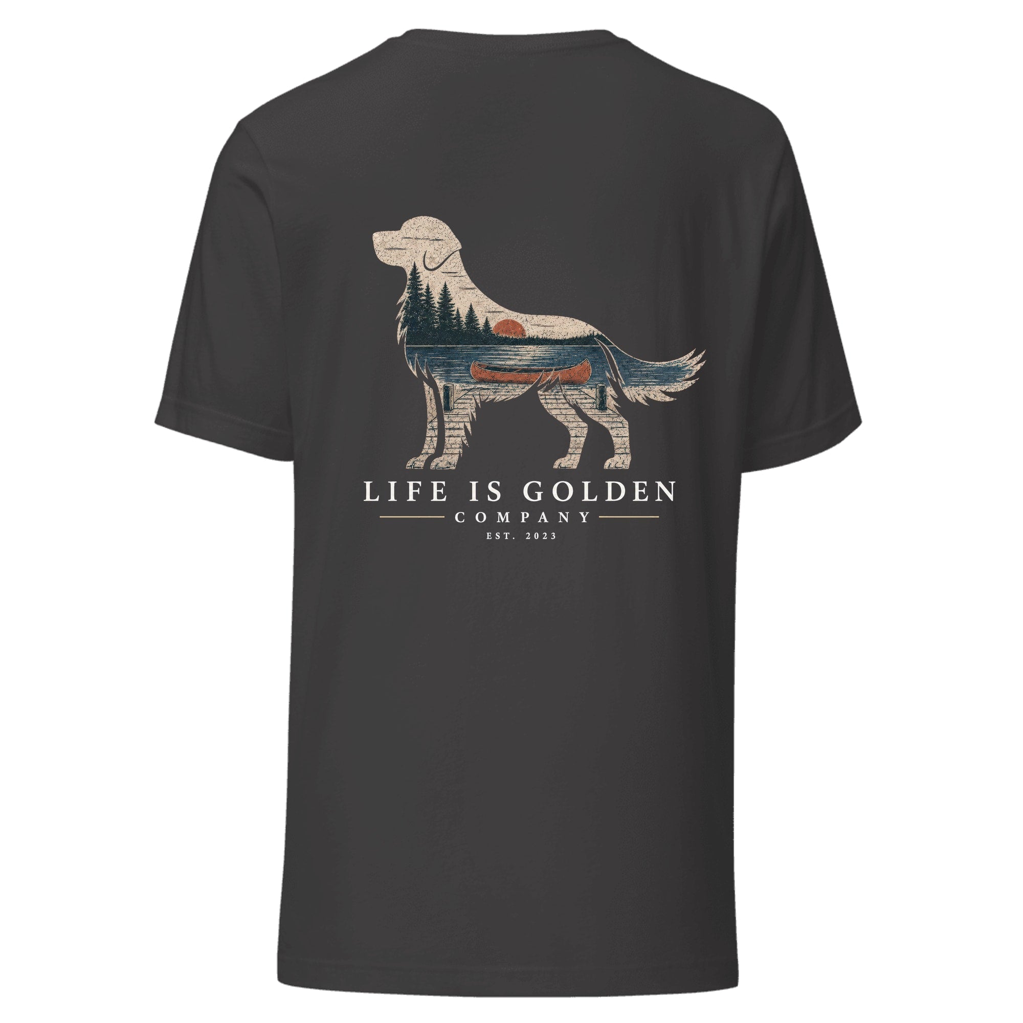 The Still Water Golden Tee — Dark Grey Heather