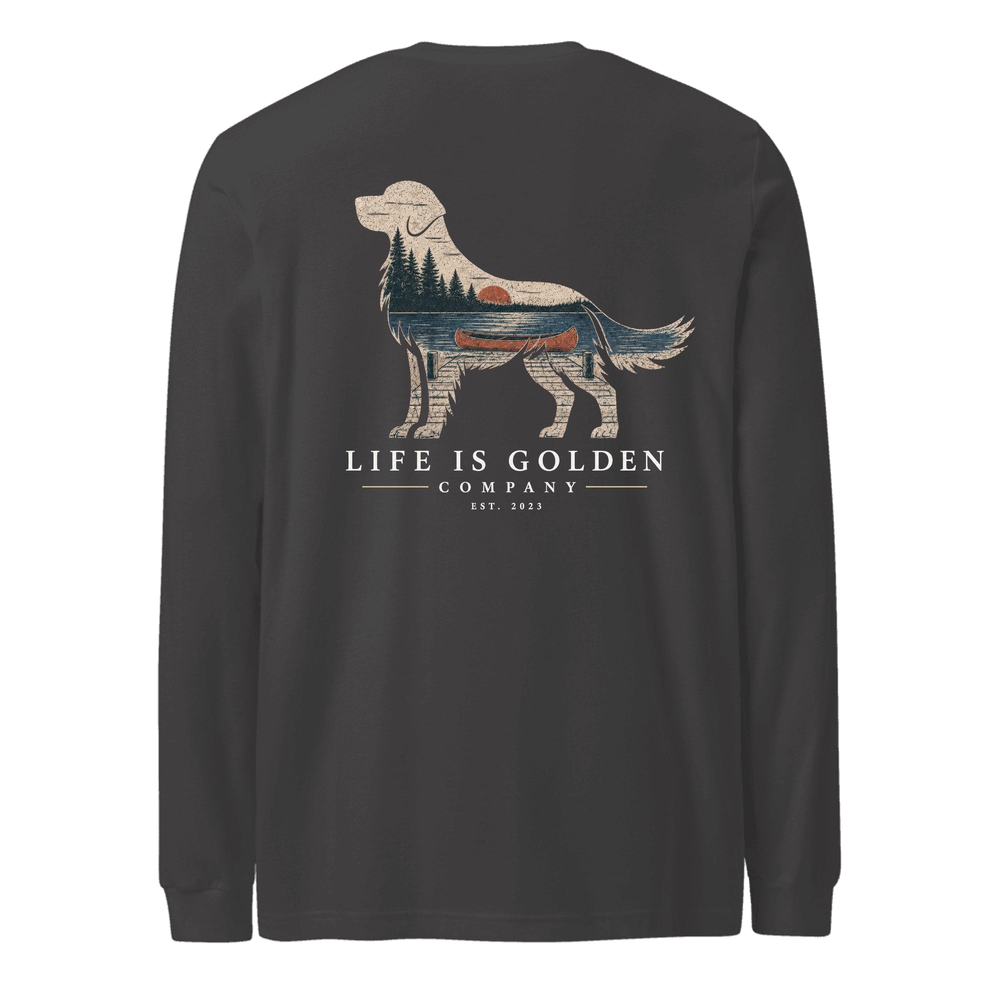 The Still Water Golden Long Sleeve — Dark Grey Heather