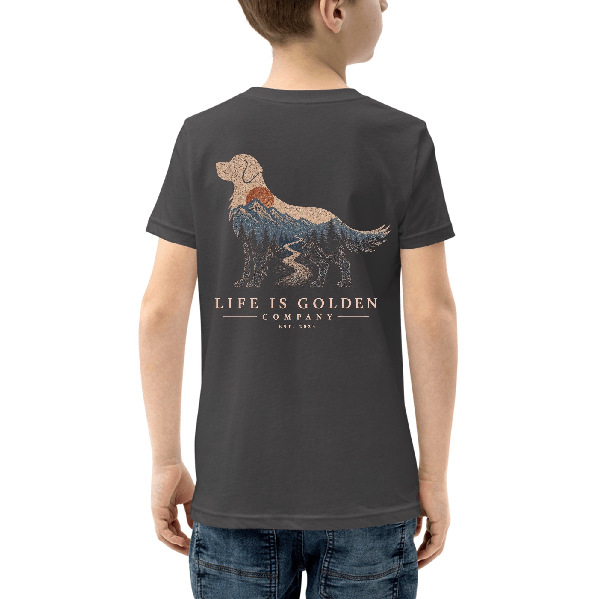 The High Country Golden Youth Tee — Dark Grey Heather