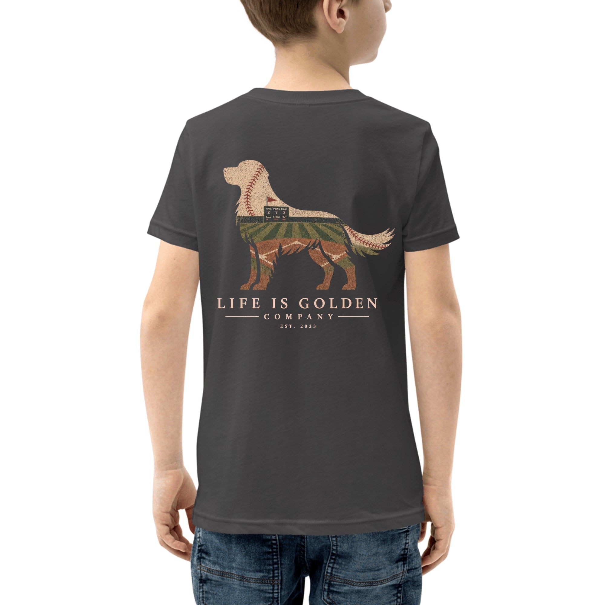 The Home Team Golden Youth Tee — Dark Grey Heather