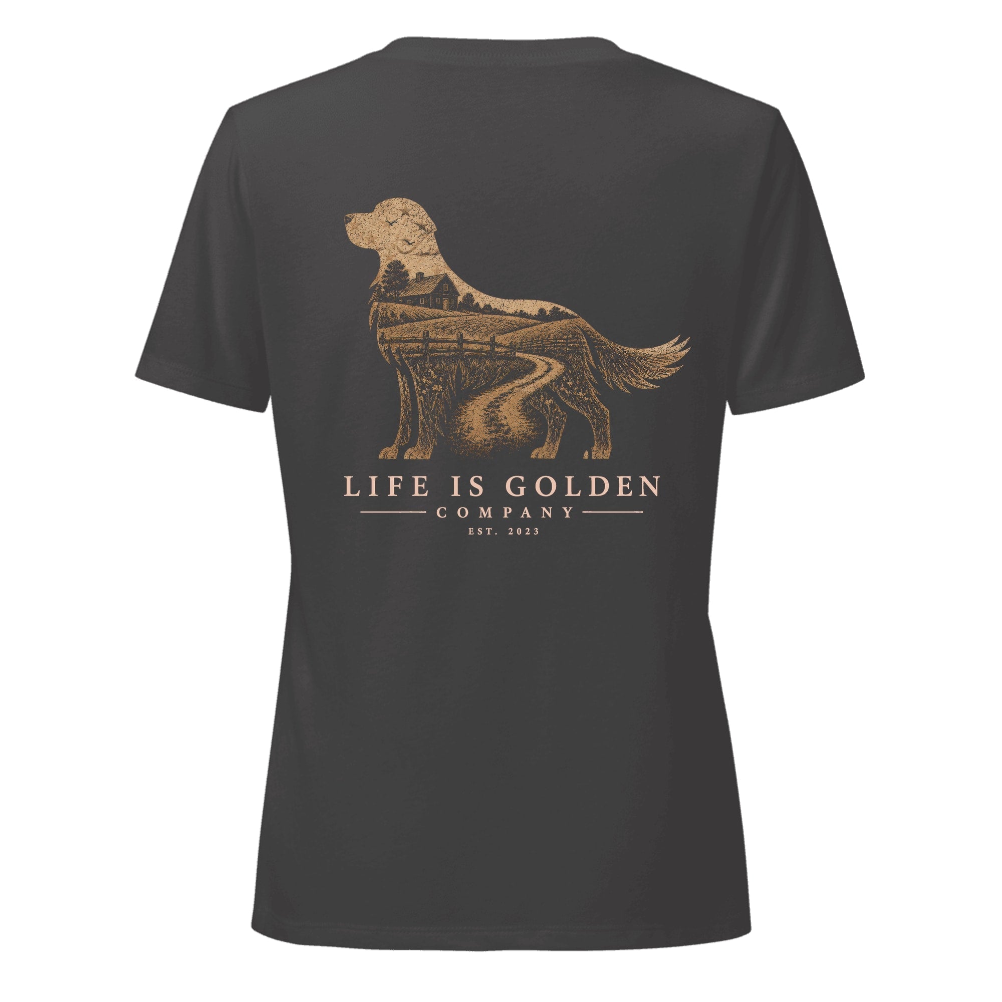The Homestead Golden Women's V-Neck — Dark Grey Heather