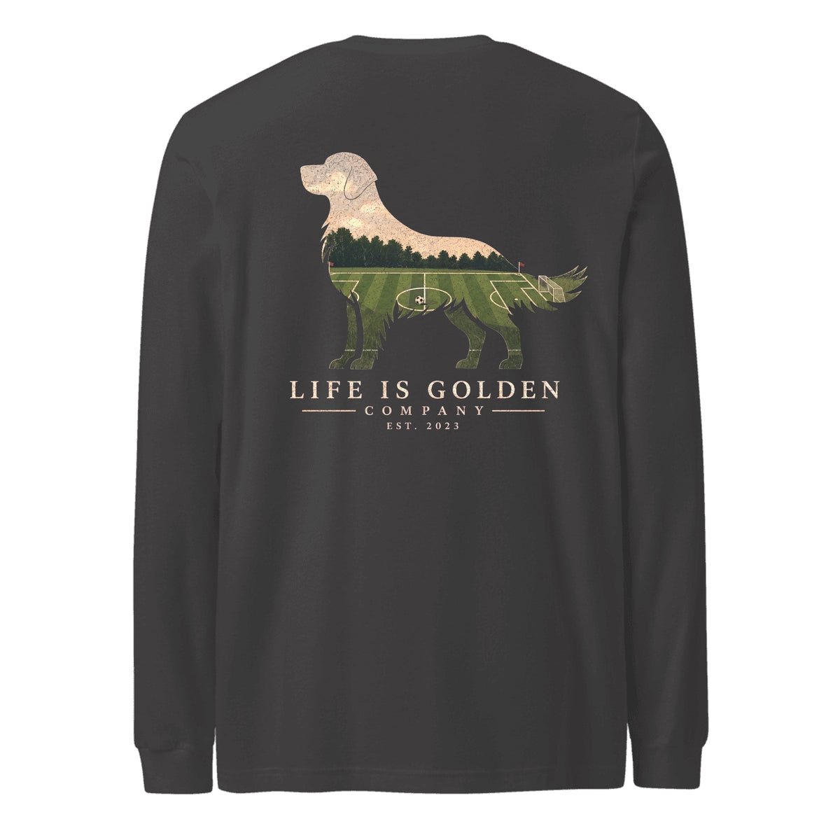 The Match Day Golden Long Sleeve — Dark Grey Heather