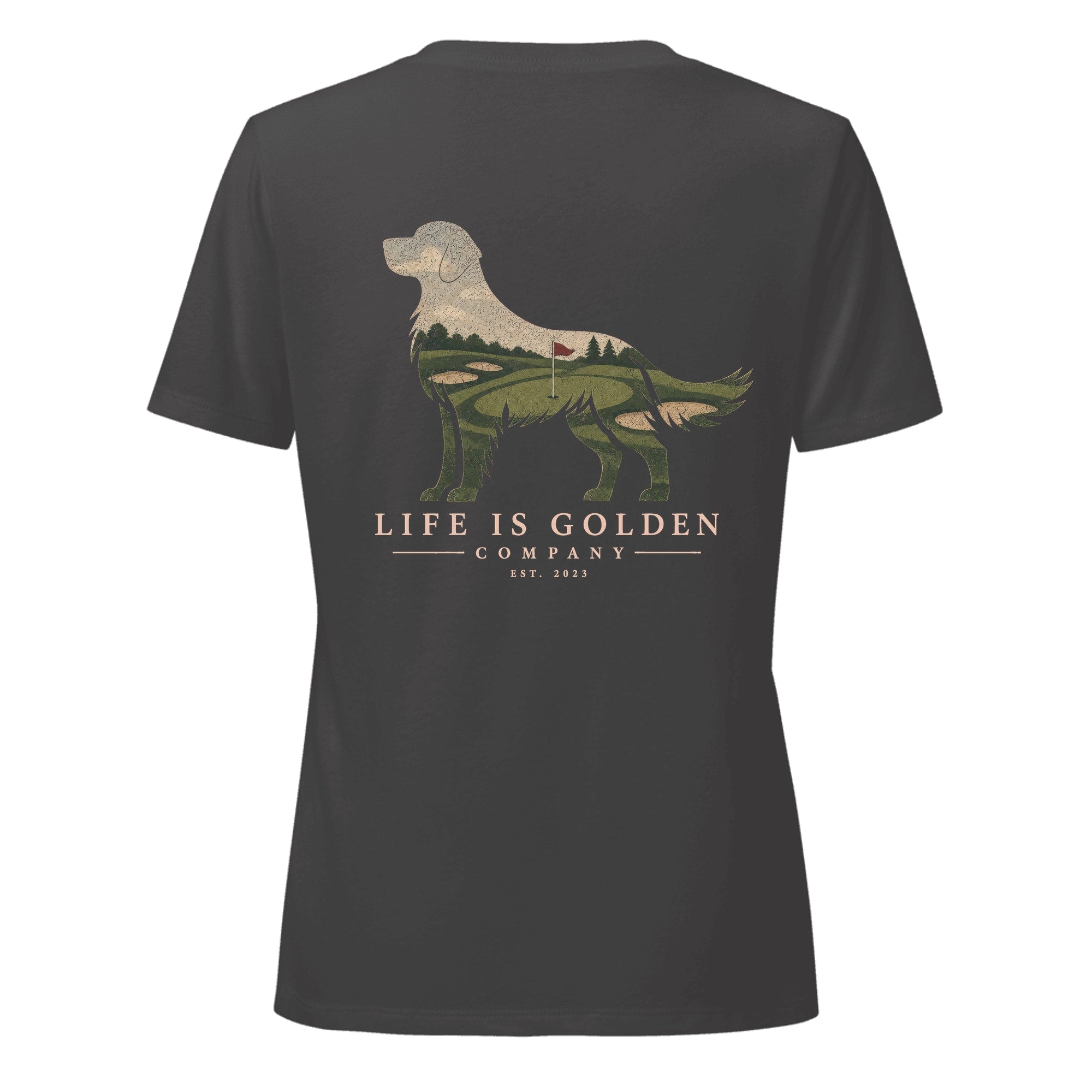 The Fairway Golden Women's V-Neck — Dark Grey Heather