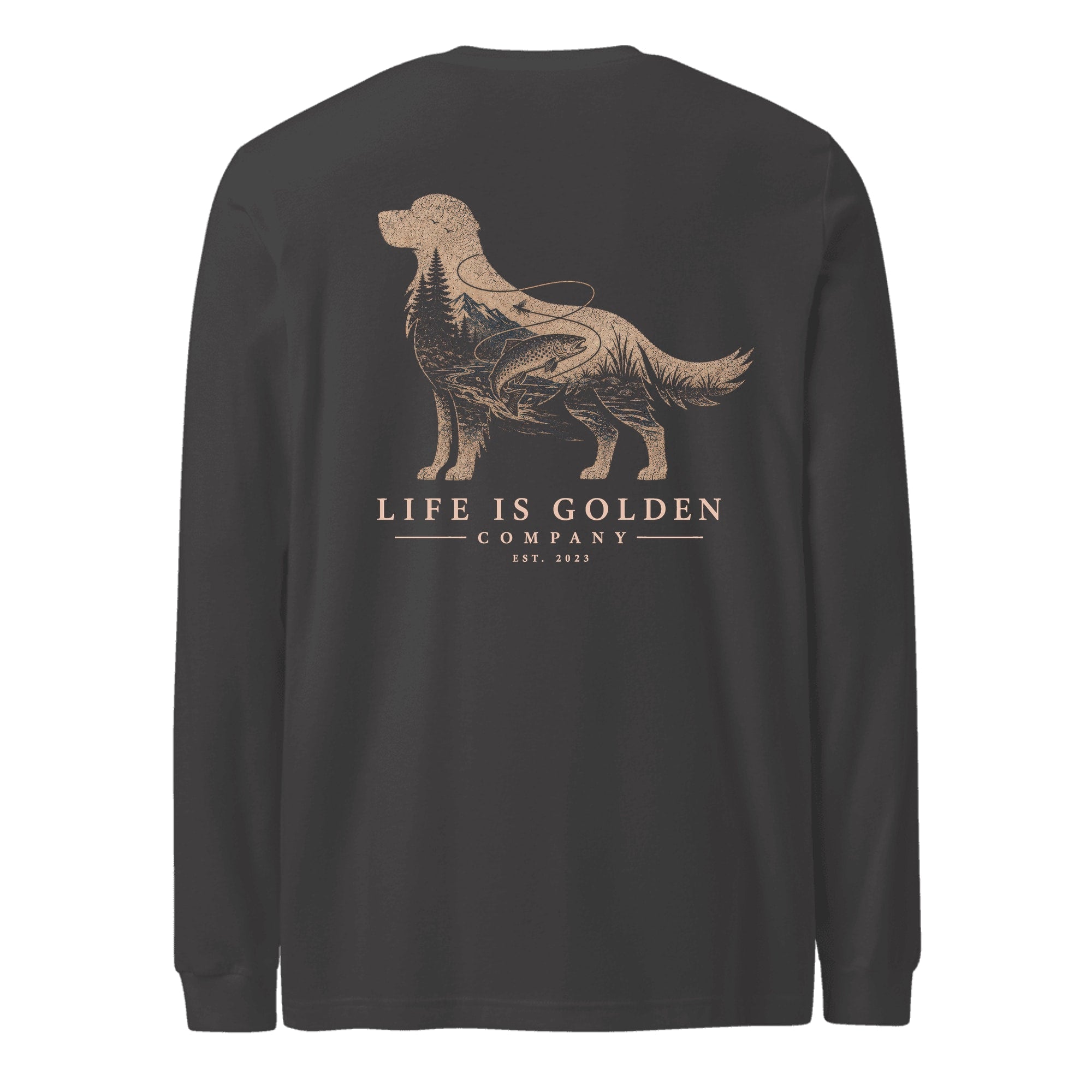 The Riverbend Golden Long Sleeve — Dark Grey Heather