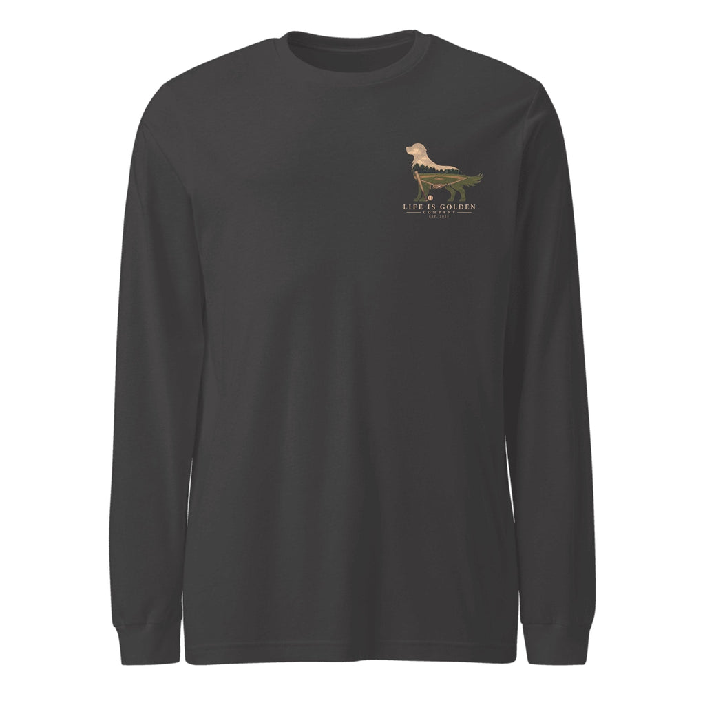 The Home Team Golden Long Sleeve — Dark Grey Heather (front)