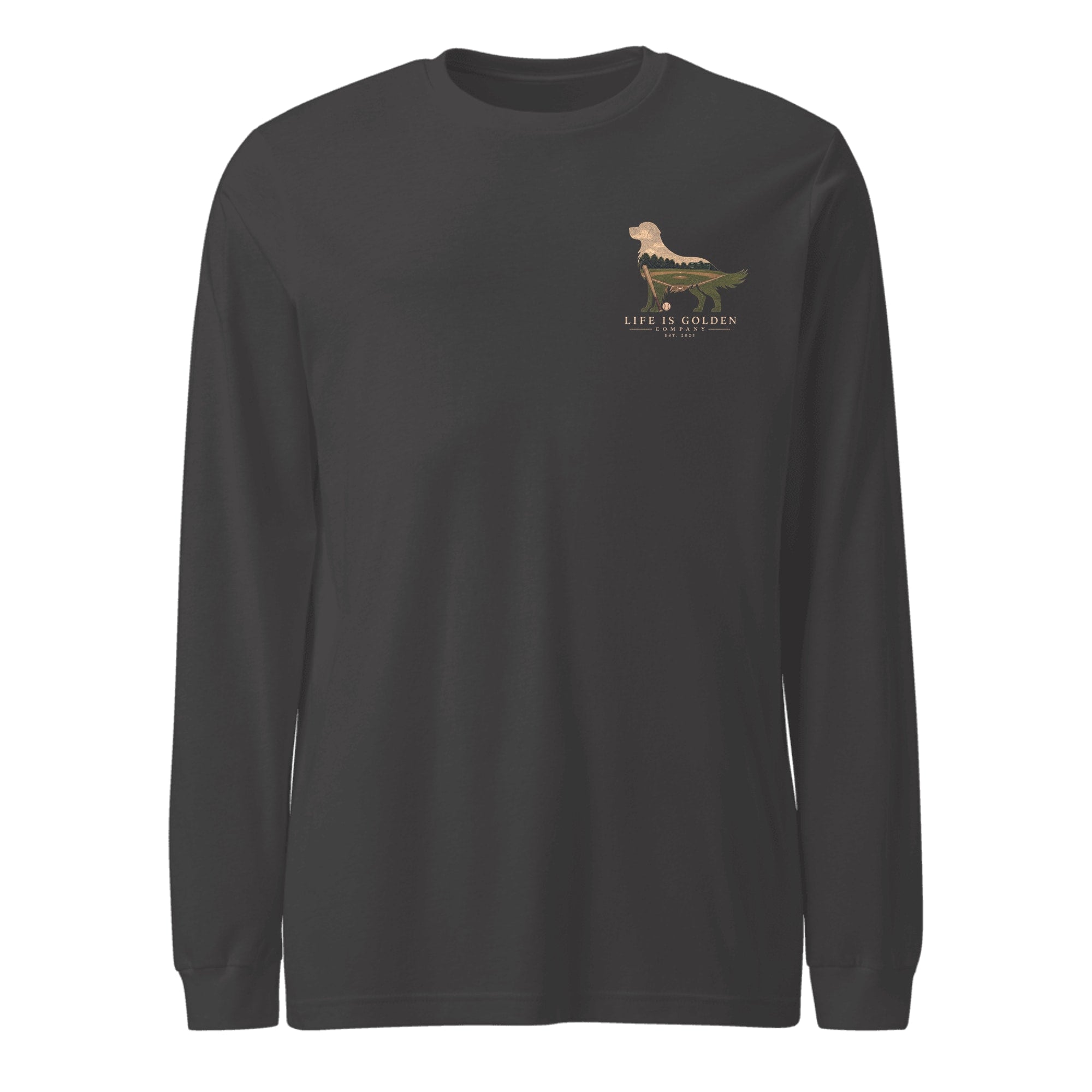The Home Team Golden Long Sleeve — Dark Grey Heather (front)