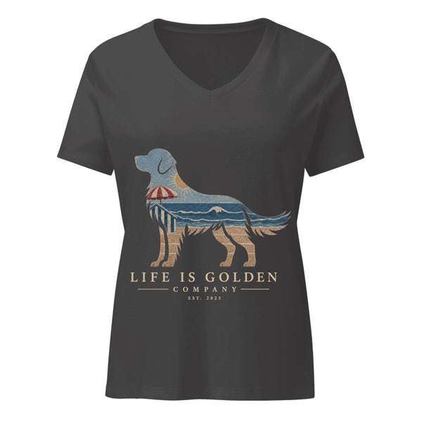 The Beach Day Golden Women's V-Neck