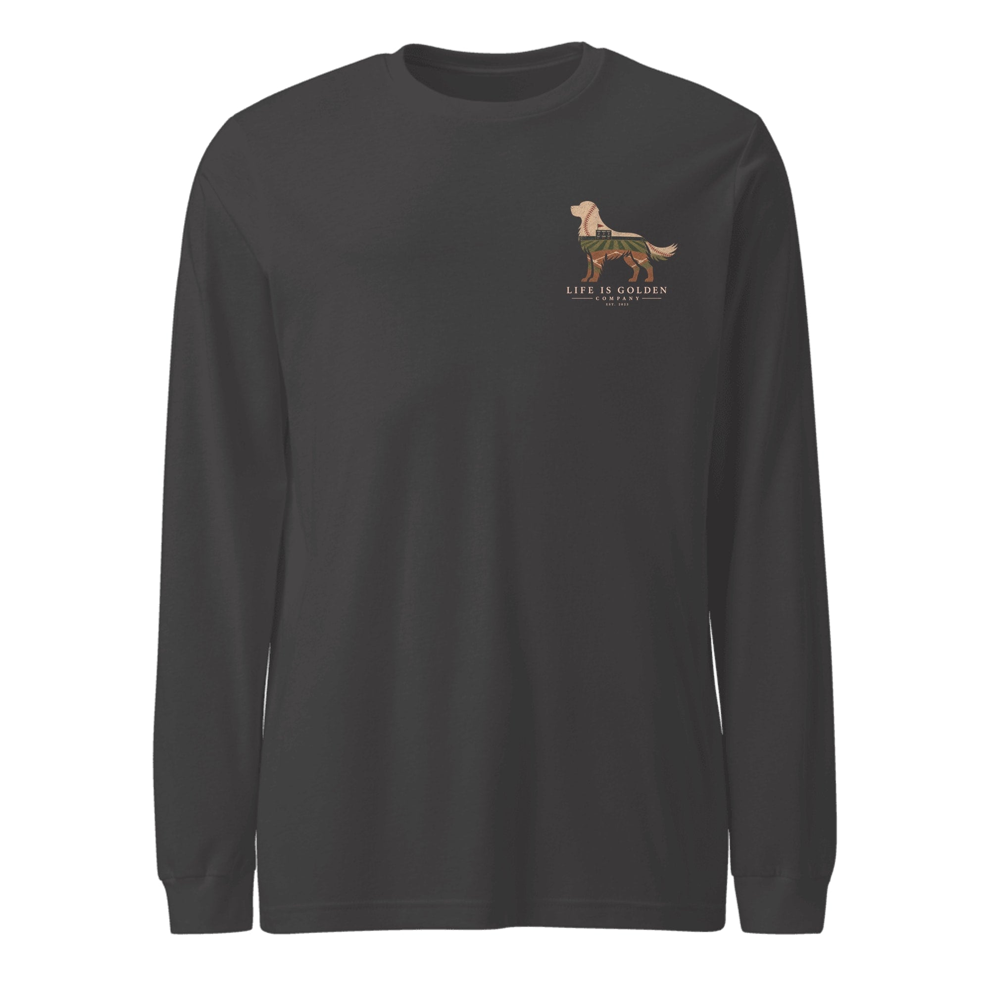 The Home Team Golden Long Sleeve — Dark Grey Heather (front)