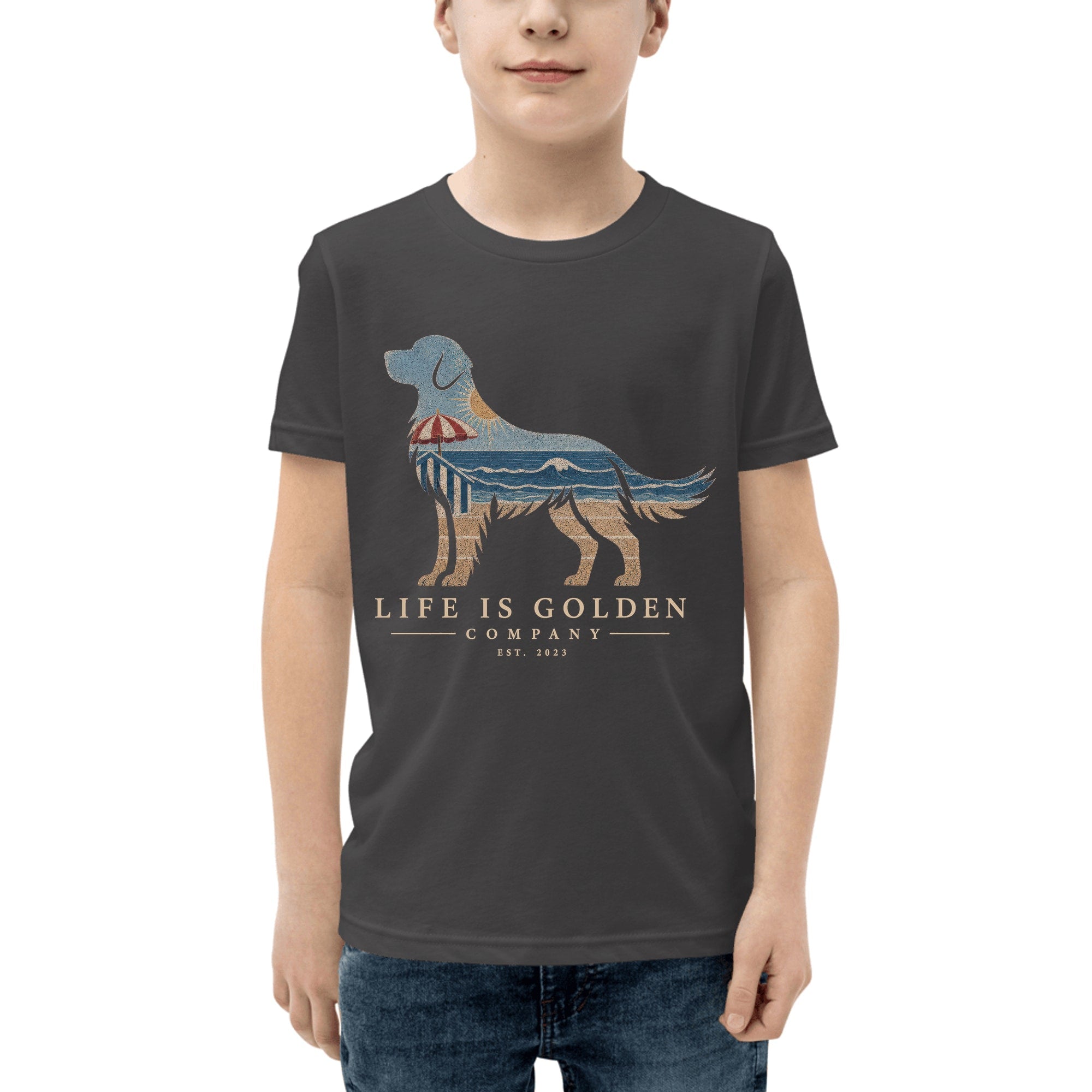 The Beach Day Golden — Dark Grey Heather