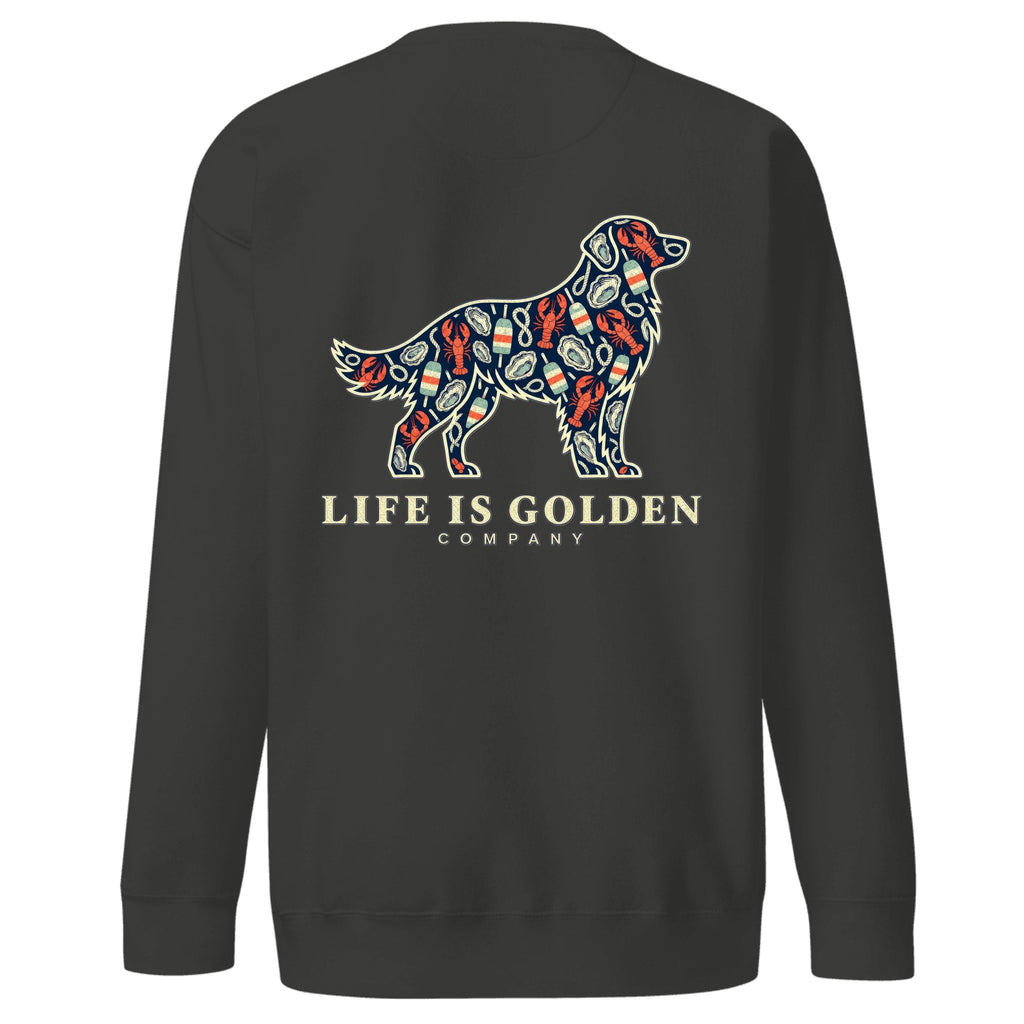Coastal Catch Crewneck — Charcoal Heather