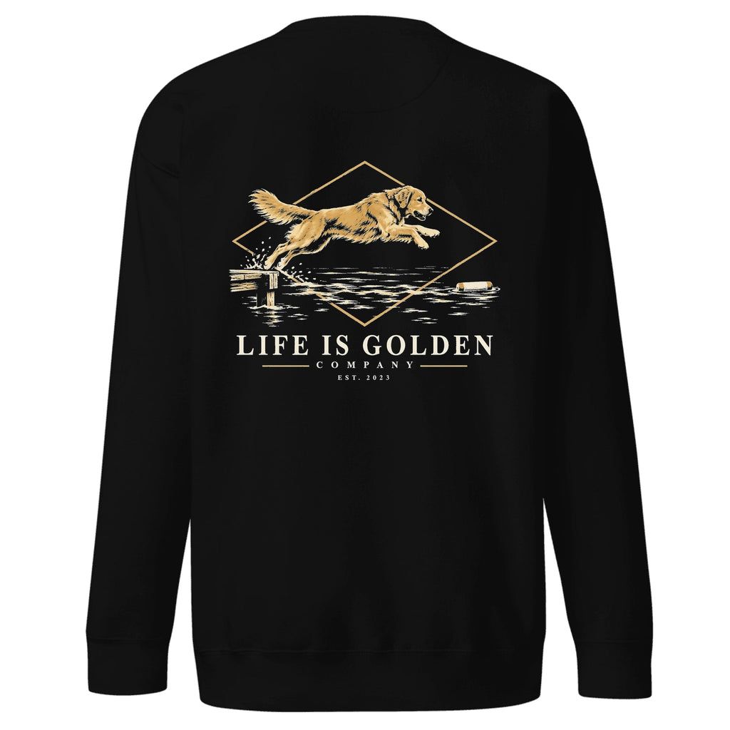 Dockside Leap Crewneck — Black