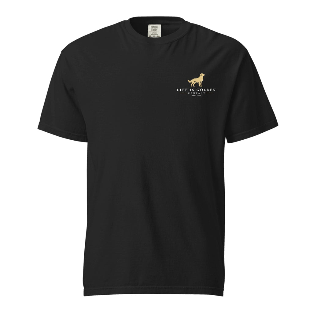 Dockside Leap Heavyweight Tee — Black (front)