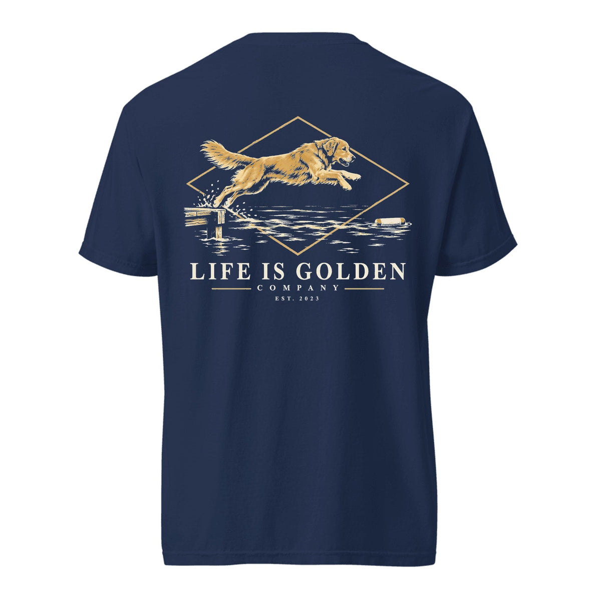 Dockside Leap Heavyweight Tee — True Navy