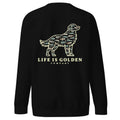 Fish Pattern Golden Crewneck — Black