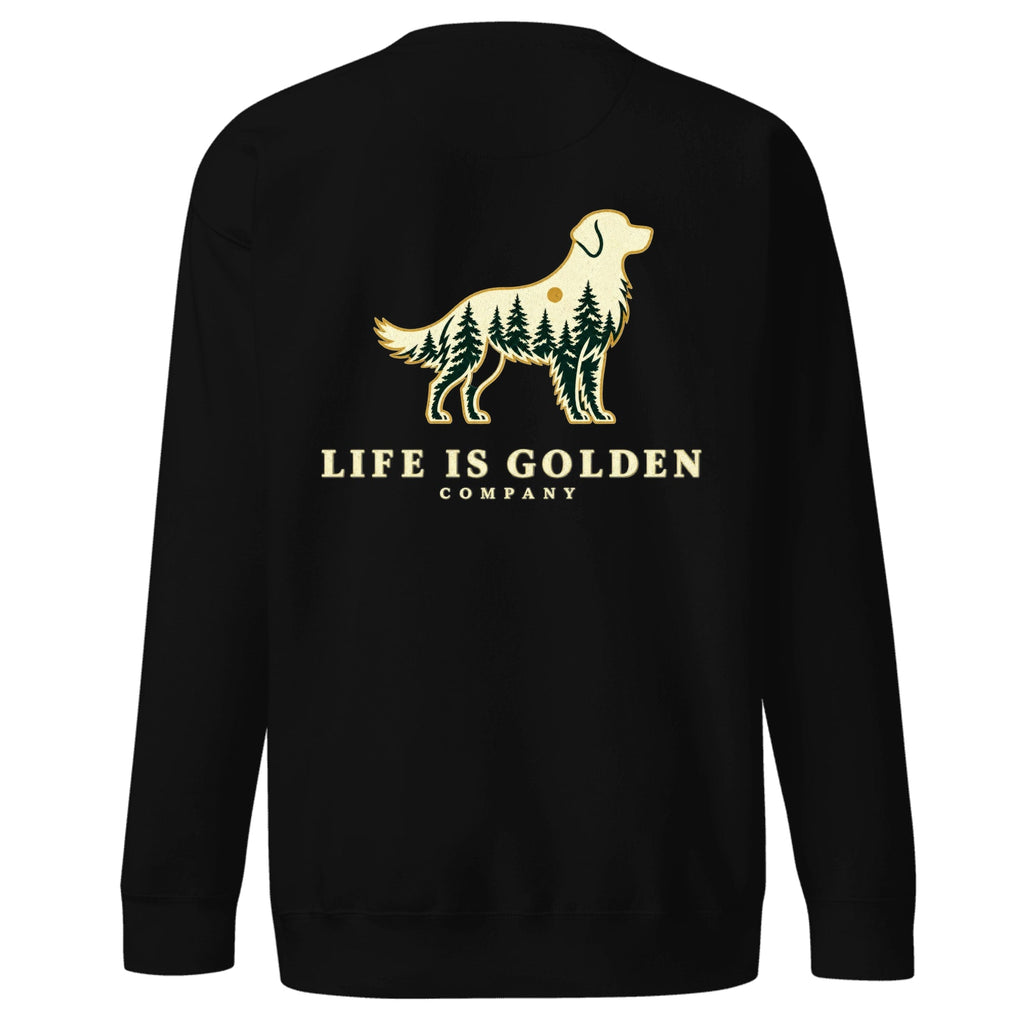 Forest Golden Crewneck — Black