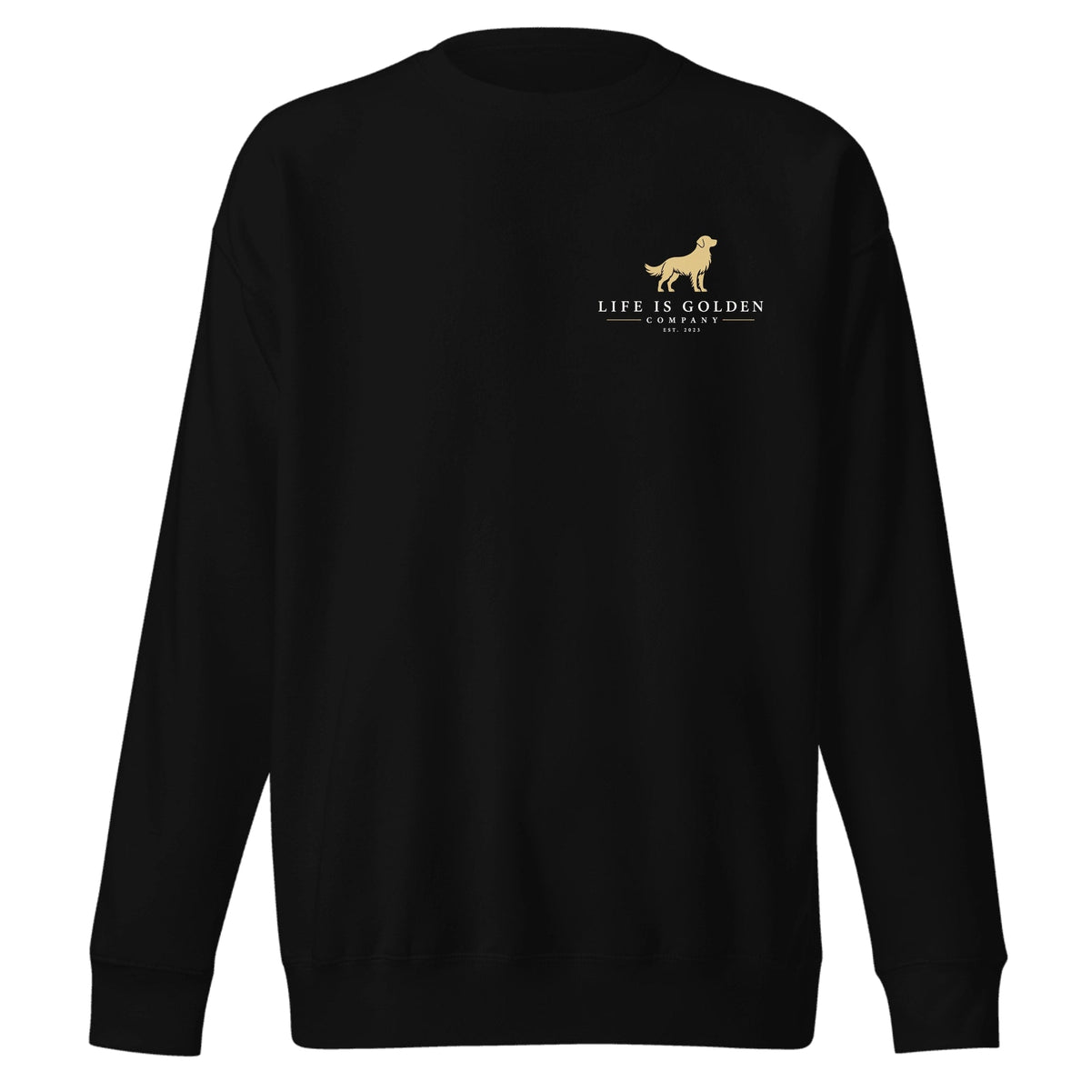 Forest Golden Crewneck — Black (front)
