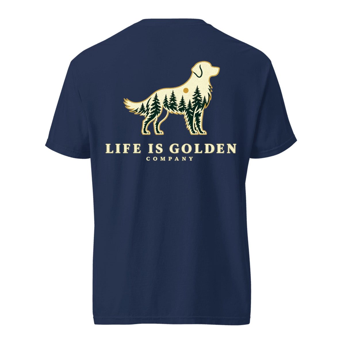 Forest Golden Heavyweight Tee — True Navy