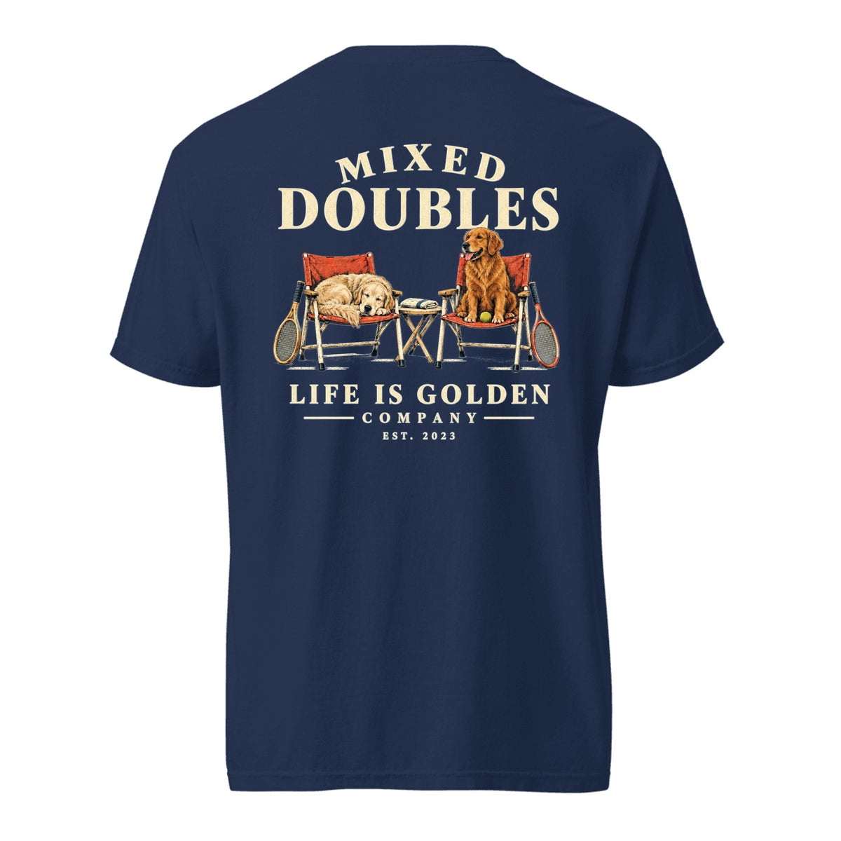 Mixed Doubles Heavyweight Tee — True Navy