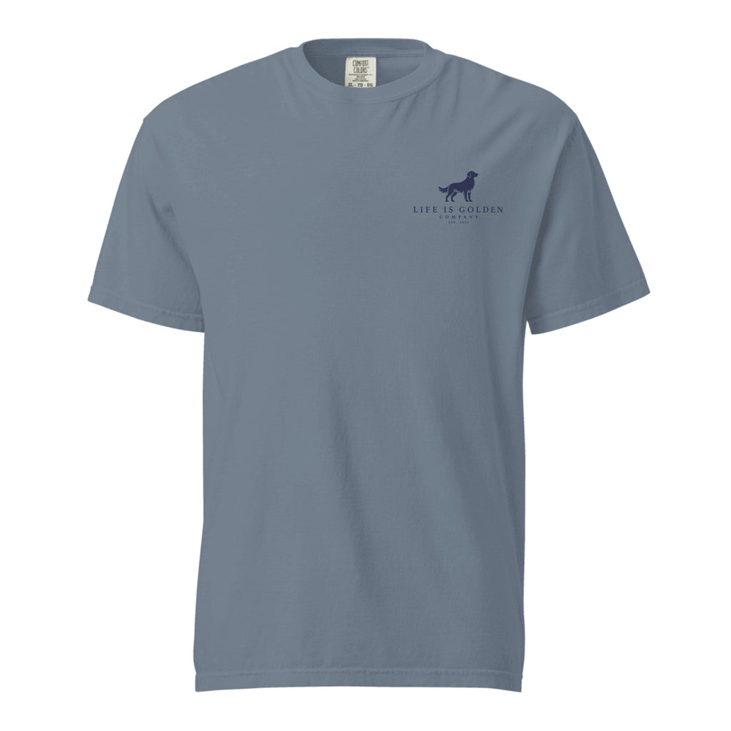 Salt Marsh Trio Heavyweight Tee — Blue Jean (front)