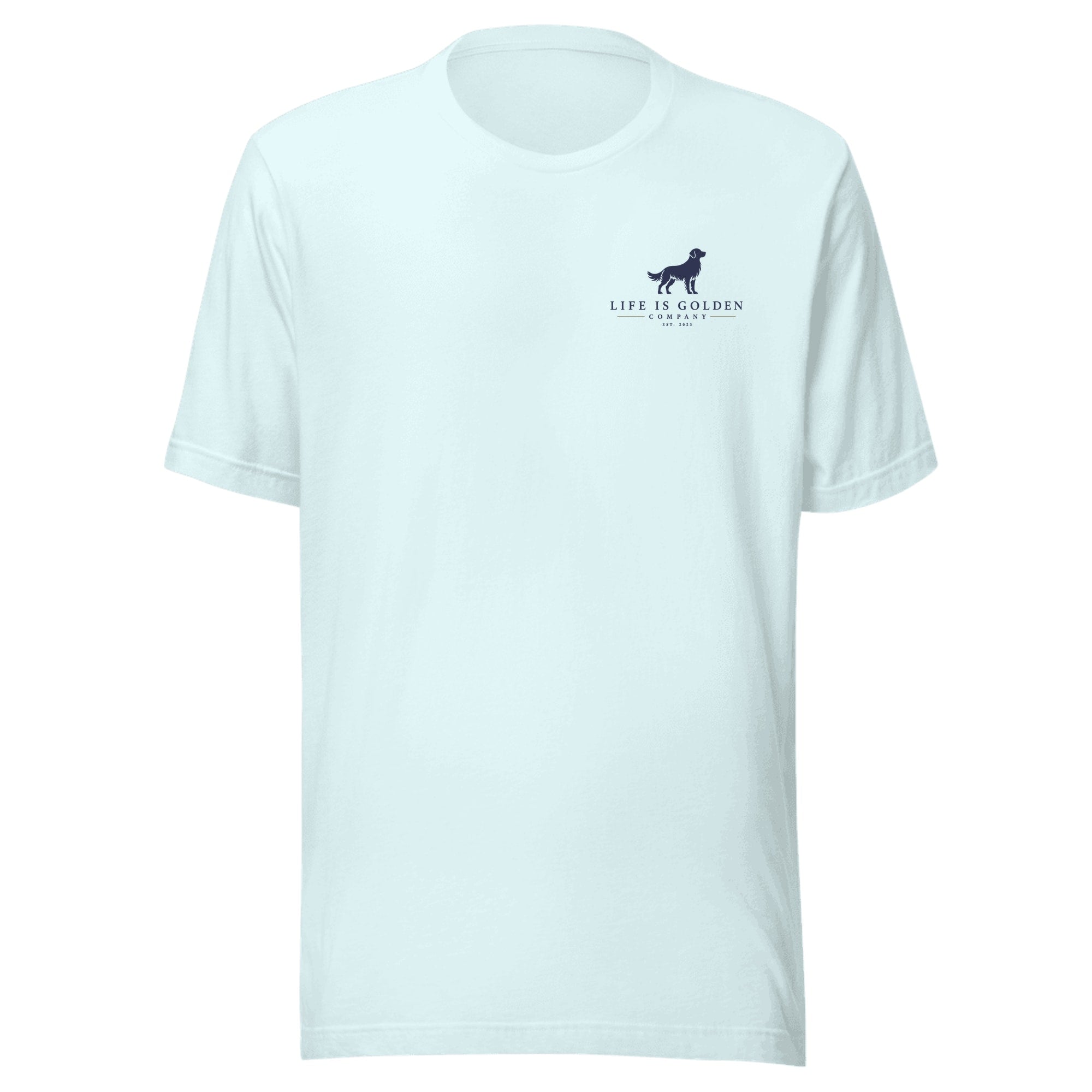 The Bench Boss Tee — Heather Ice Blue (front)