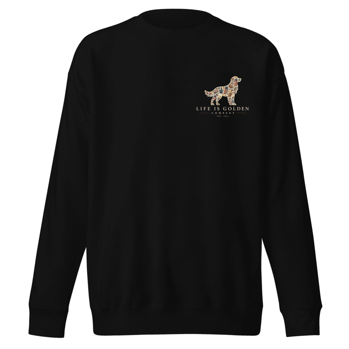 The Tailgate Crewneck — Black (front)