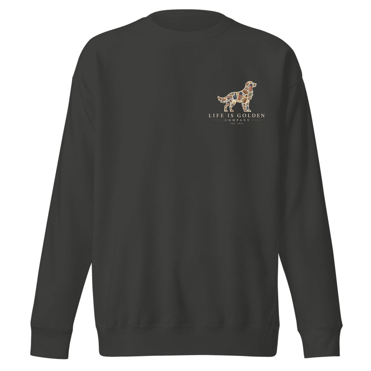 The Tailgate Crewneck — Charcoal Heather (front)