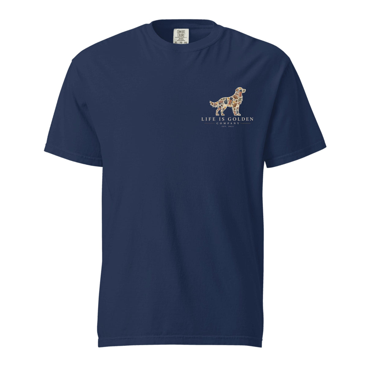 The Tailgate Heavyweight Tee — True Navy (front)