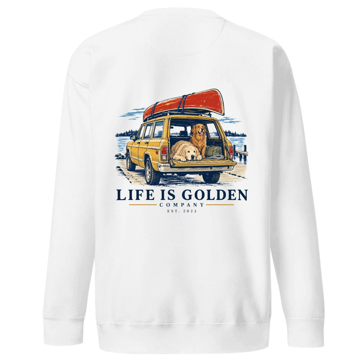Wagon Weekend Crewneck — White