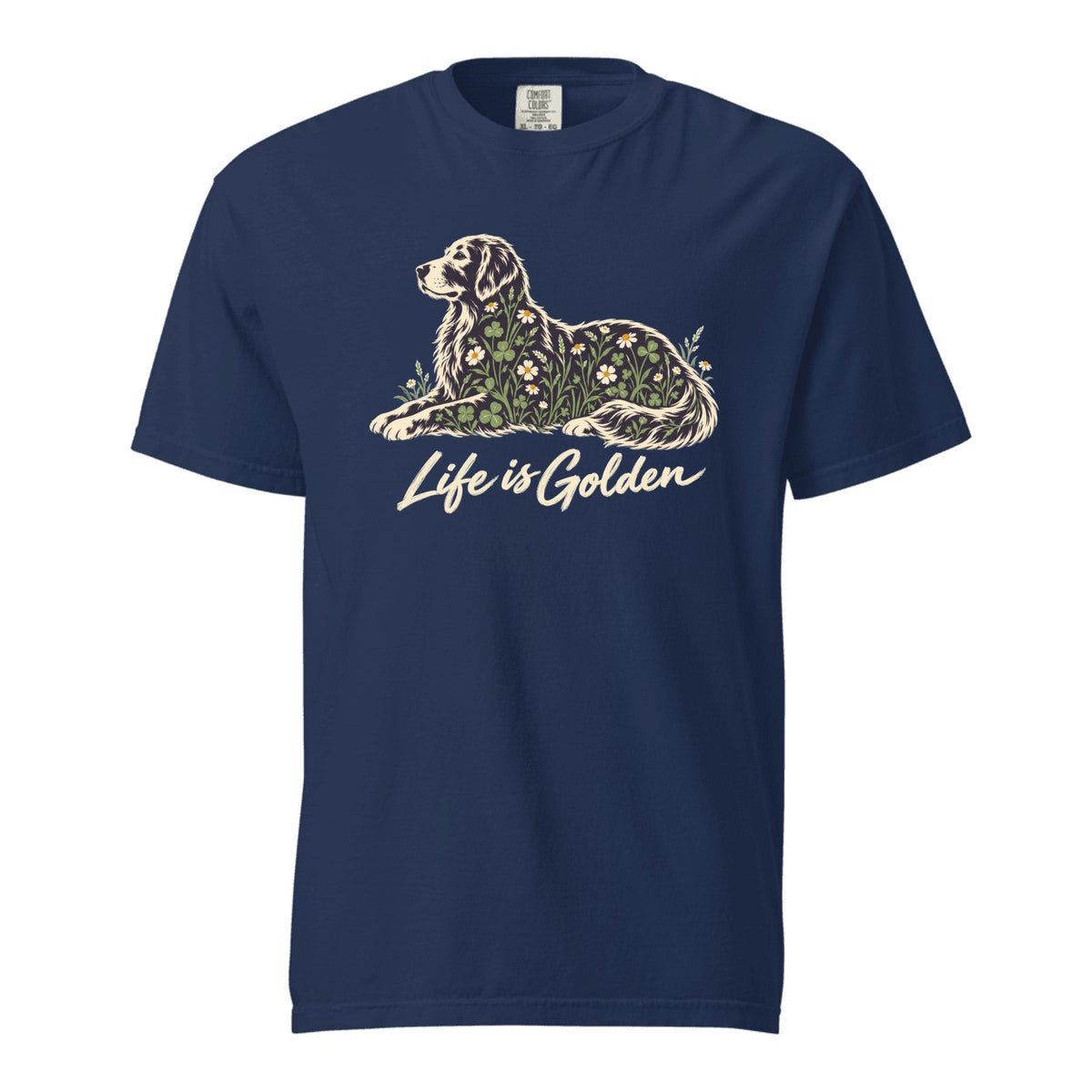 Wildflower Golden Heavyweight Tee — True Navy