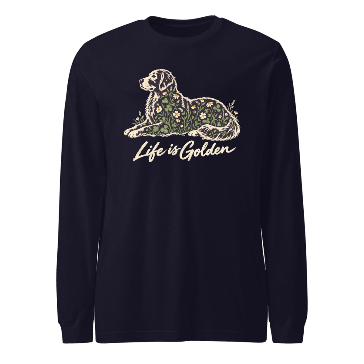 Wildflower Golden Long-Sleeve — Navy