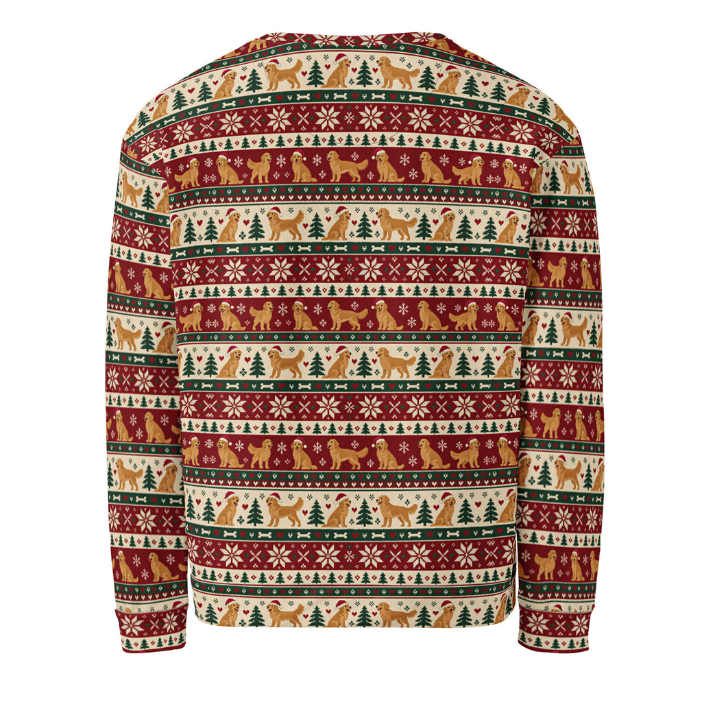 Golden Fair Isle Christmas Sweatshirt — Ghost Back