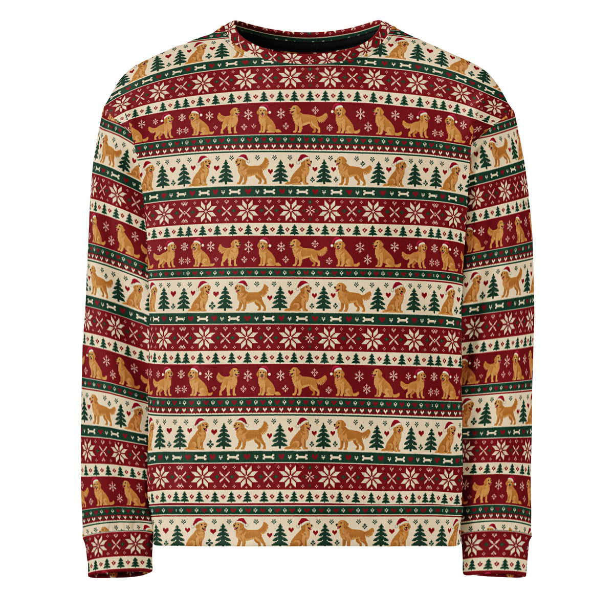 Golden Fair Isle Christmas Sweatshirt — Ghost Front