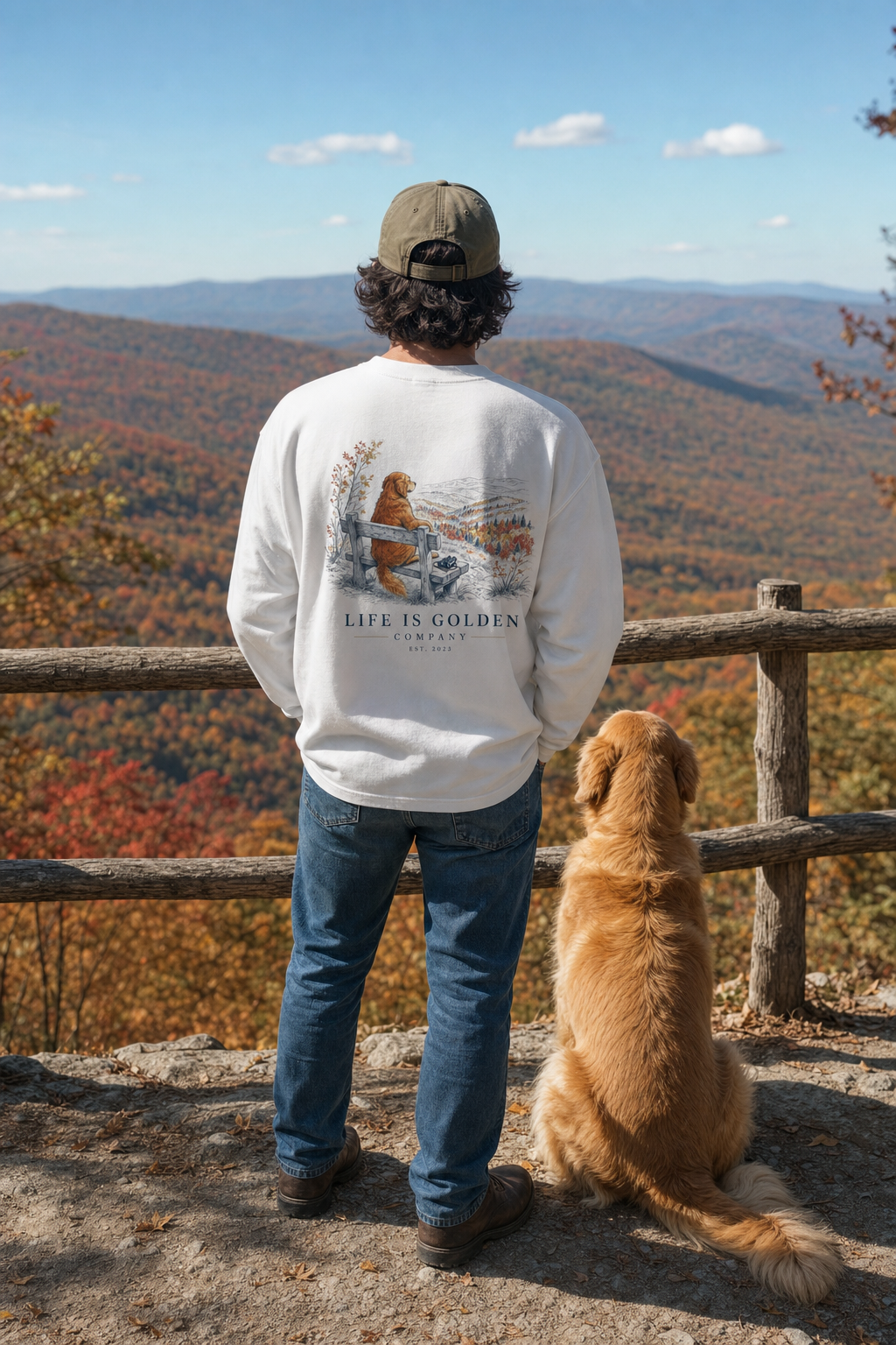 The Leaf Peeper Crewneck — lifestyle