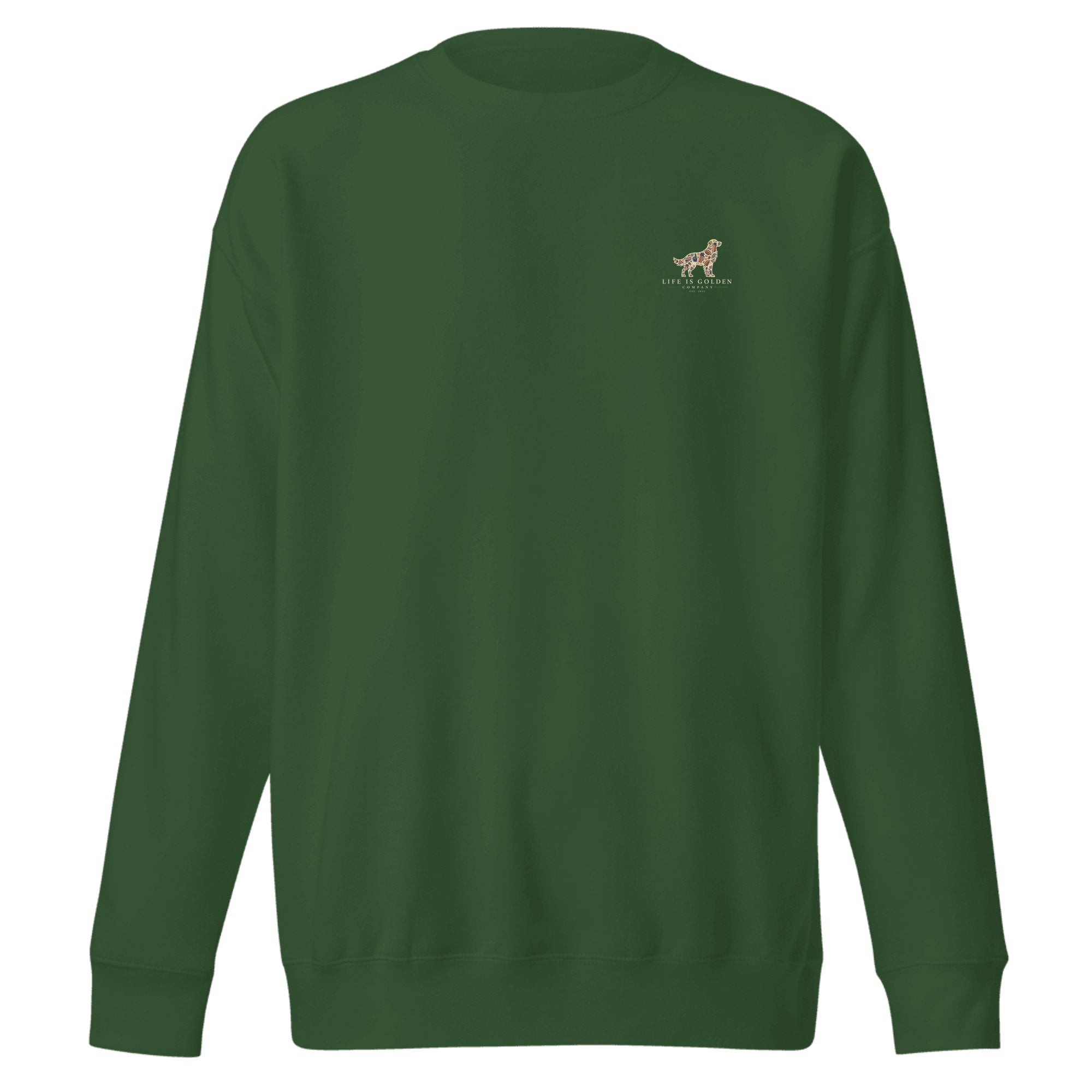 The Tailgate Crewneck — Forest Green (front)